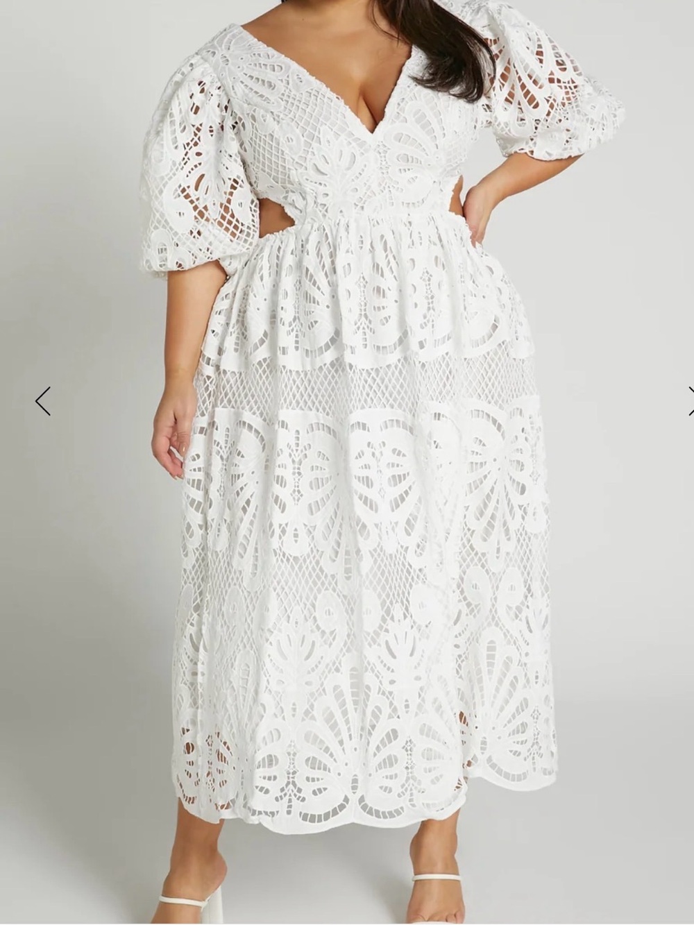 NWT Midi Lace Dress - White
